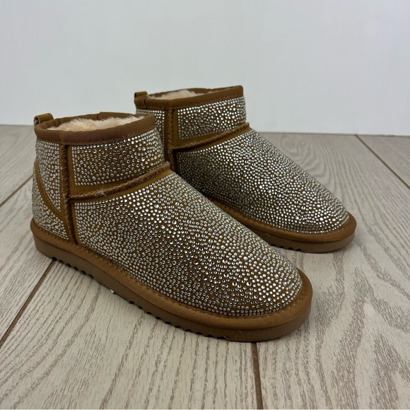 I.N.C. International Concepts Ariee Mini Cold Weather Booties 8M Tan Bling $60 - Picture 1 of 8